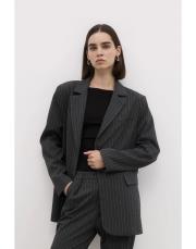 çizgili yırtmaçlı blazer ceket gri