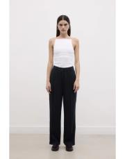 çizgili fit palazzo pantolon lacivert