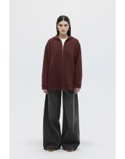 şardonlu küt kesim hırka bordo