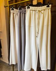 sentez lion bambu geniş paça pantolon gri