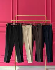 sentez beli lastikli ince duble paça lacivert