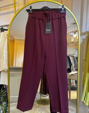 sentez beli lastikli ince duble paça bordo