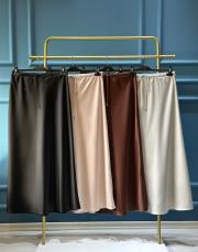 sentez saten kloş etek pudra