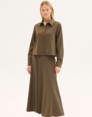 ınes taşlı etekli takım haki 3