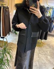 ghisa kürk yaka kaban siyah 2