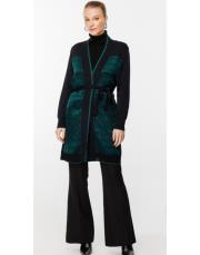 ghisa desenli hırka siyah