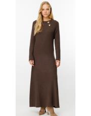 ghisa triko elbise kahve