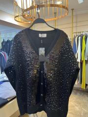 ghisa pullu hırka siyah