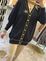 ghisa aksesuar detaylı triko kalın siyah 2