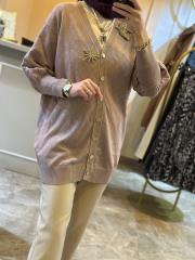 ghisa aksesuar detaylı triko kalın vizon 3