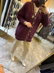 ghisa aksesuar detaylı triko kalın bordo 4