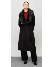 ghisa kürkl detaylı kaban siyah