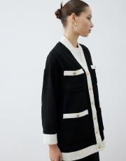 due iki renk tüvit kolej hırka siyah 2