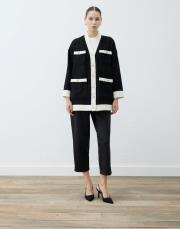 due iki renk tüvit kolej hırka siyah 3