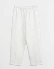 scuba oversize çimalı pantolon beyaz