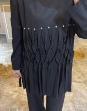 ceremony düğümlü ve saçaklı bambu takım siyah 2