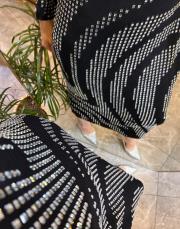 ghisa triko taşlı elbise siyah 2