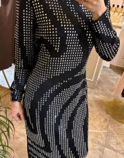 ghisa triko taşlı elbise siyah 3