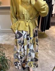 ceremony dijital baskılı pileli keten etek desenli 3