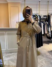 ghisa paraşüt kumaş ince trençkot kap camel 3