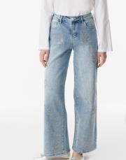 ghisa taşlı jean pantolon mavi