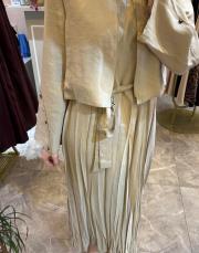 arkası çapraz bağlamalı bolerolu pasıon elbise bej 2