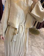 arkası çapraz bağlamalı bolerolu pasıon elbise bej 5