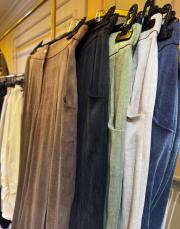 sentez neptün ipek cupra havuç pantolon lacivert 2