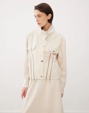 luna fermuarlı ceket bej 2