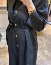 ghisa paraşüt kumaş kutupyıldızı çıt çıt detaylı trençkot siyah 4