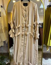 ceremony kafes detaylı fermuarlı ferace bej