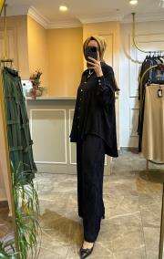 zems cupra ipek pantolonlu takım lacivert 6