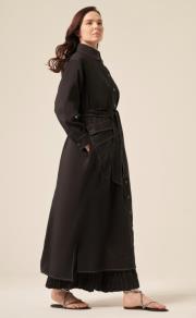 ceremony kontrast dikişli önü çıtçıtlı dubai gömlek kap siyah 2