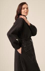 ceremony kontrast dikişli önü çıtçıtlı dubai gömlek kap siyah 4