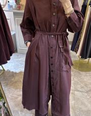 ceremony kontrast dikişli önü çıtçıtlı dubai gömlek kap kızıl kahve 3