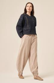 ceremony kruvaze kapama fermuar detaylı denım ceket mavi 2