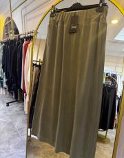 sentez yanı nervürlü modal kumaş etek haki