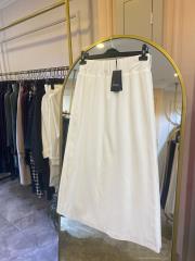 sentez yanı nervürlü modal kumaş etek ekru