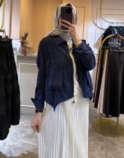 ceremony önden iki cepli kısa dubai ceket lacivert