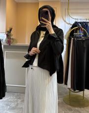 ceremony önden iki cepli kısa dubai ceket siyah 2