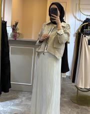 ceremony önden iki cepli kısa dubai ceket taş