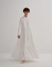 kk desıgn kat kat büzgülü elbise ekru 2