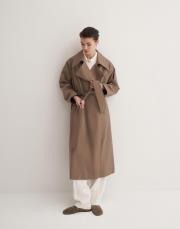 kk desıgn geniş yakalı koton trençkot açık haki 2