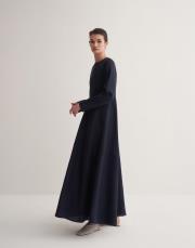 kk desıgn %100 keten parçalı elbise lacivert 2