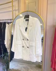 zems keten blazer ceket ekru