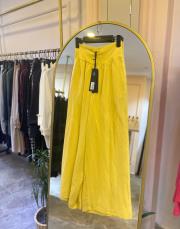 zems keten pantolon hardal