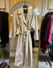 ceremony tek cepli zımba detaylı  dubaı belden kuşaklı kap bej