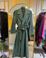 ceremony tek cepli zımba detaylı  dubaı belden kuşaklı kap yeşil