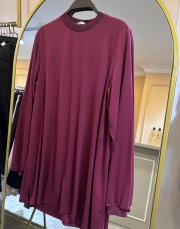 ghisa uzun kol yazlık yakası ve bilekleri sim detaylı içlik  tunik bordo