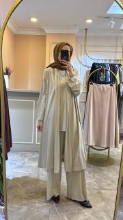 ceremony beli lastikli bol paça bambu pantolon taş 2